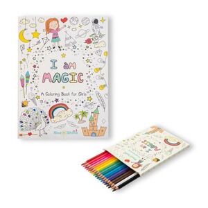 Girls Affirmation Coloring Set - 18 Quote Coloring Pencils & Coloring Book